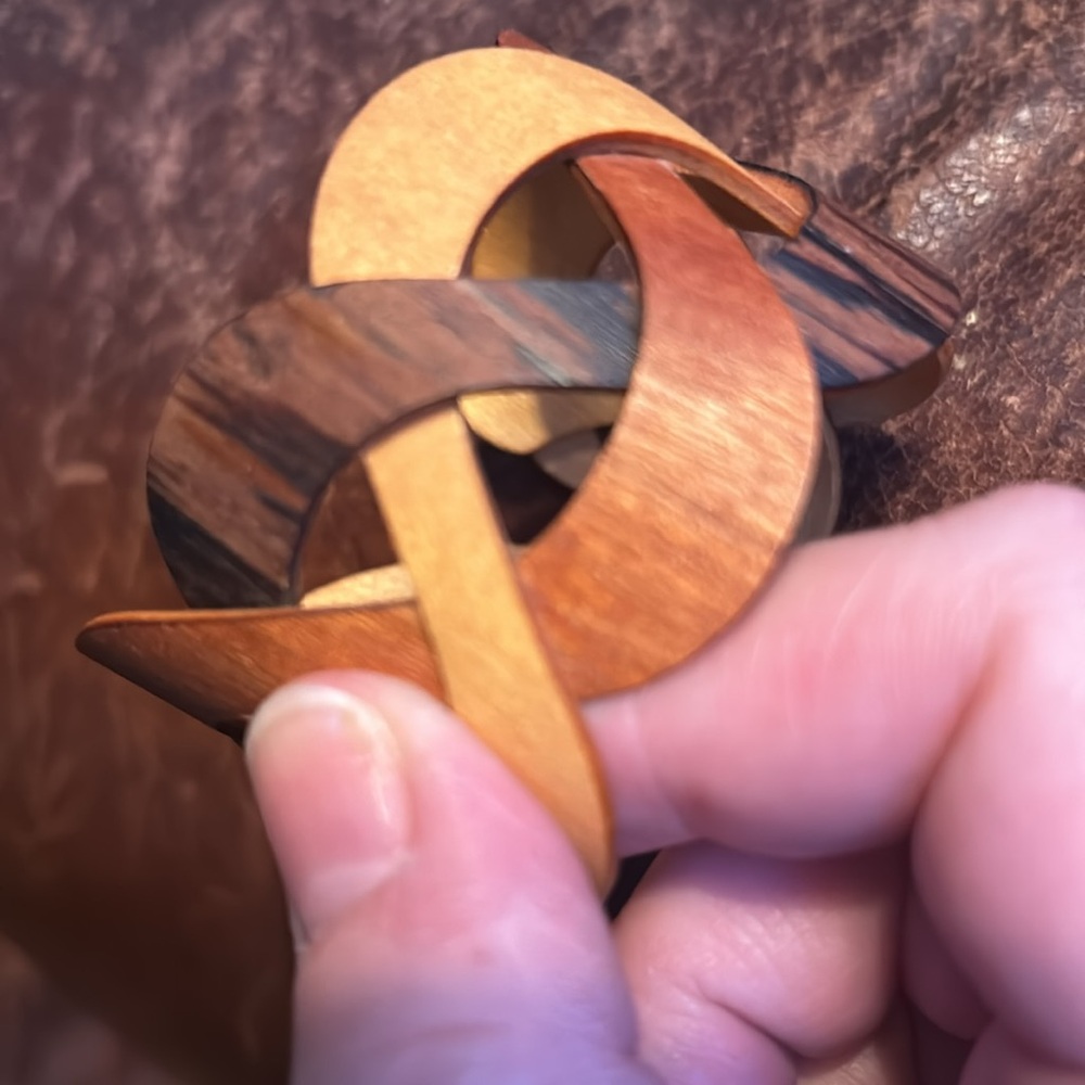 Uncommon Goods Trinity Wooden Cuff Bracelet - Picture 2 of 2
